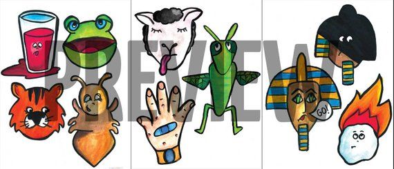 Ten plagues puppets fun. Passover clipart first confession