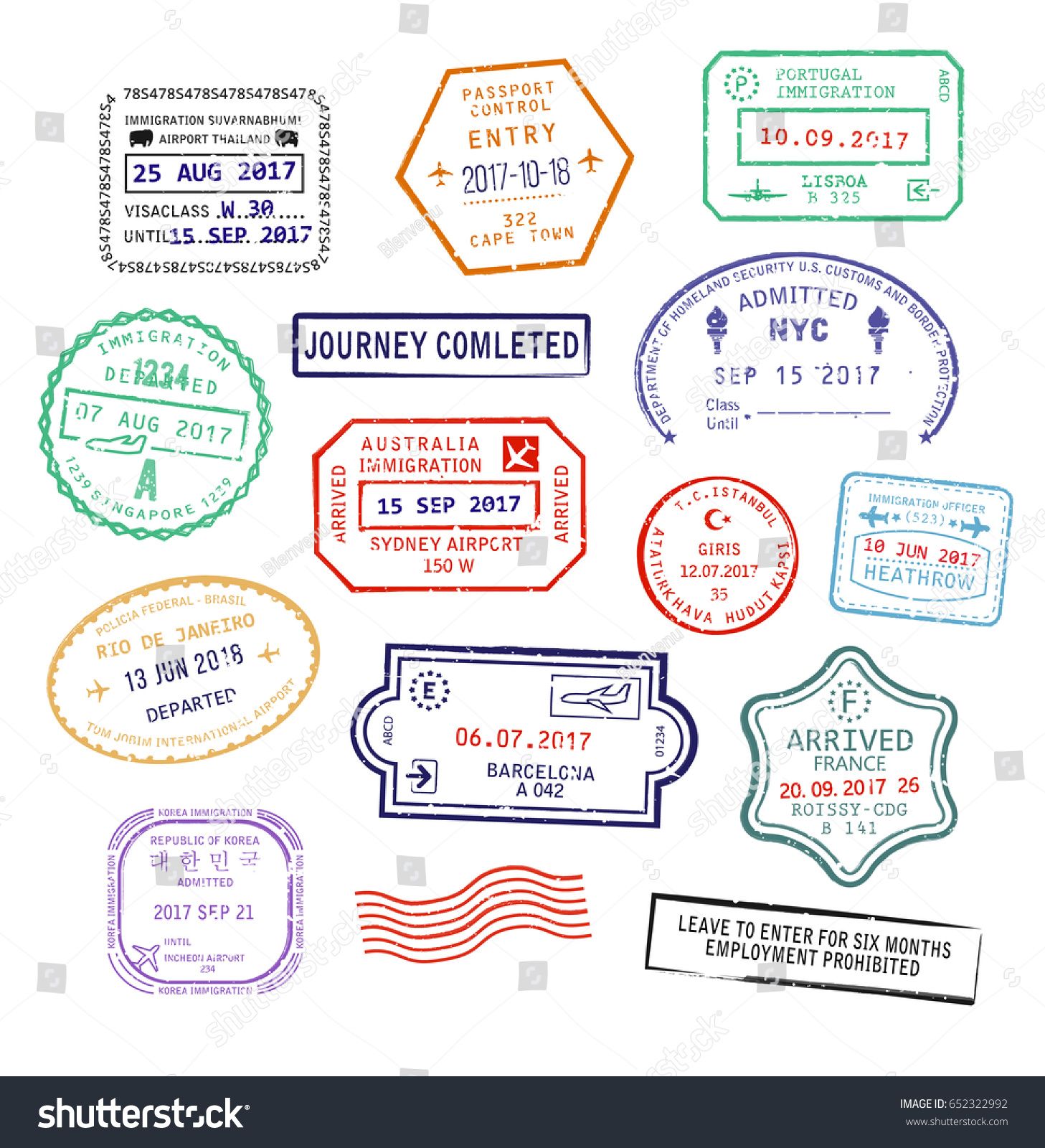 Raster set of isolated. Passport clipart airport travel