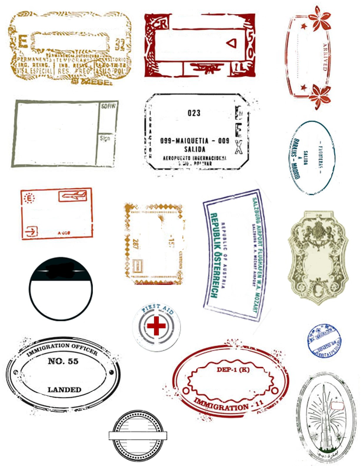 passport clipart printable