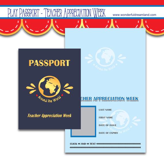 Passport clipart printable play. Teacher appreciation week template