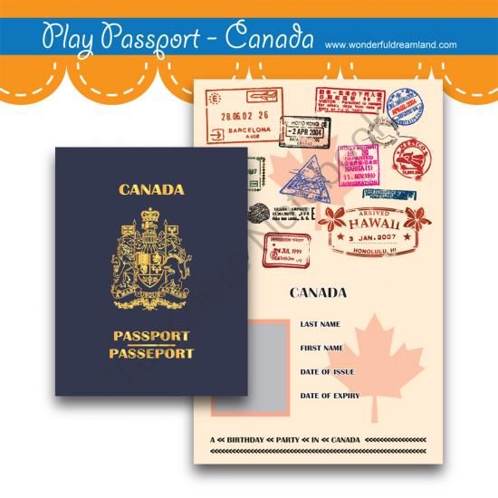 Passport clipart printable play. Digital pdf file canada
