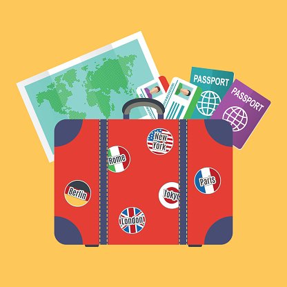 passport clipart suitcase