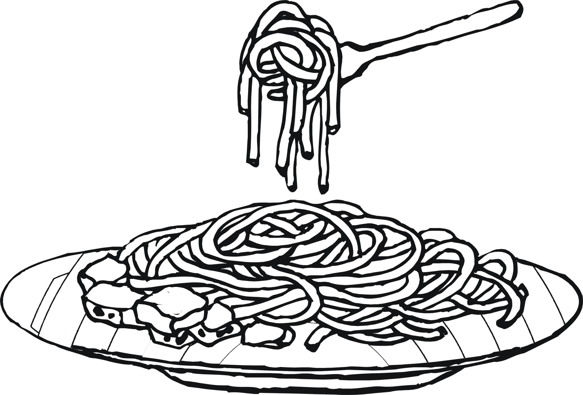 spaghetti clipart drawn