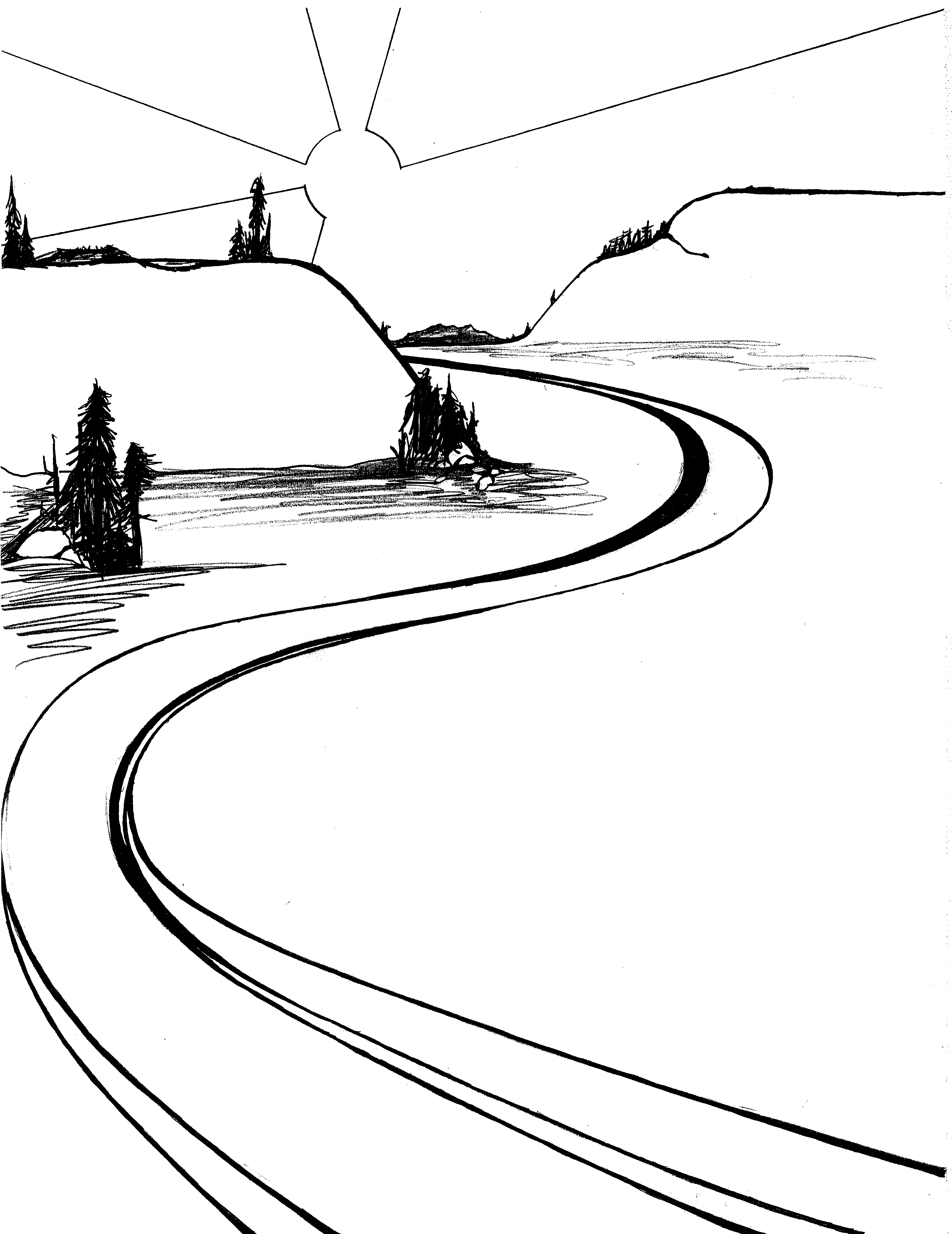 pathway clipart outline