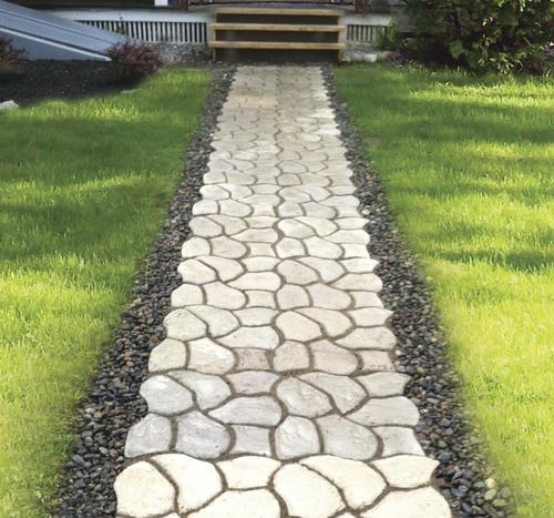 Path maker concrete form. Pathway clipart walkway