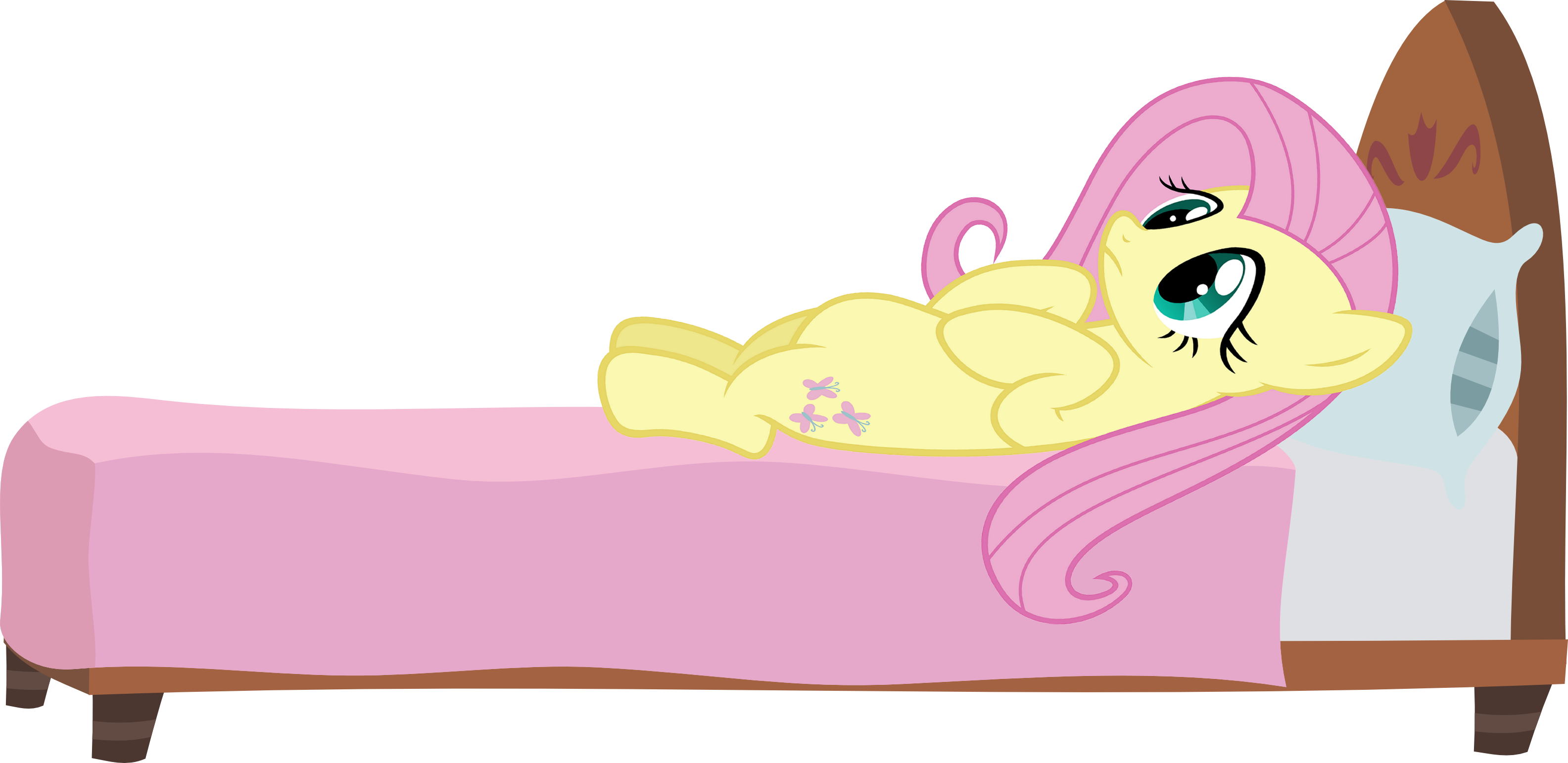 Fluttershy in by slb. Patient clipart bed vector