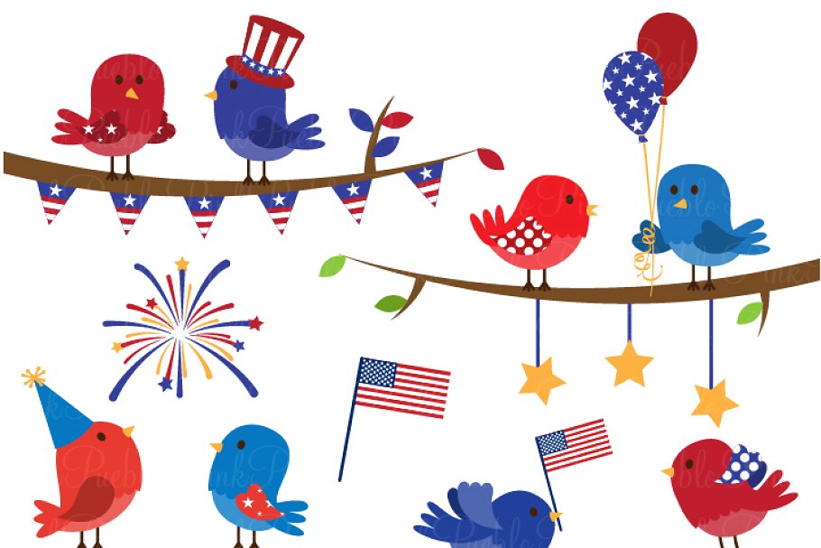 Patriotic clipart bird.  th of july
