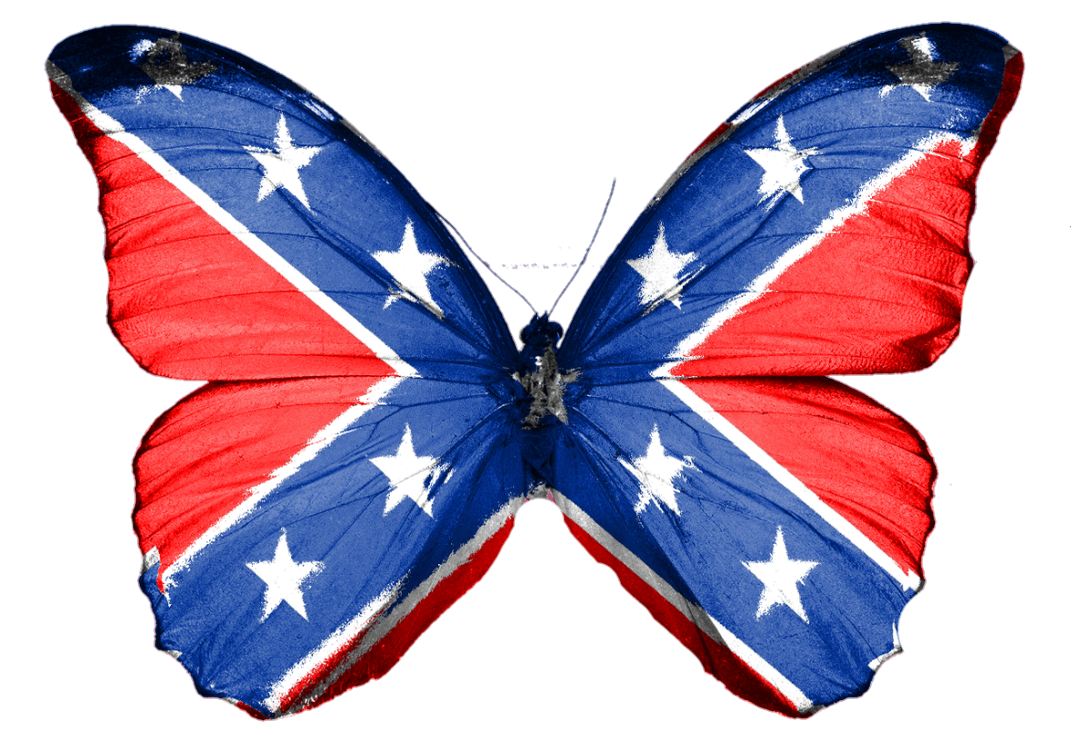 Patriotic clipart butterfly. Confederate south rebel insect