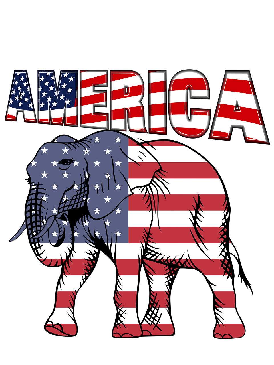 patriotic clipart elephant
