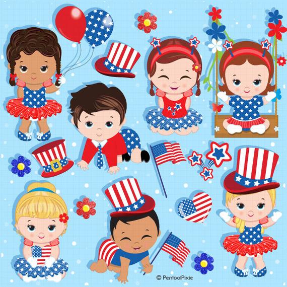 Babies th of july. Patriotic clipart patriotic baby