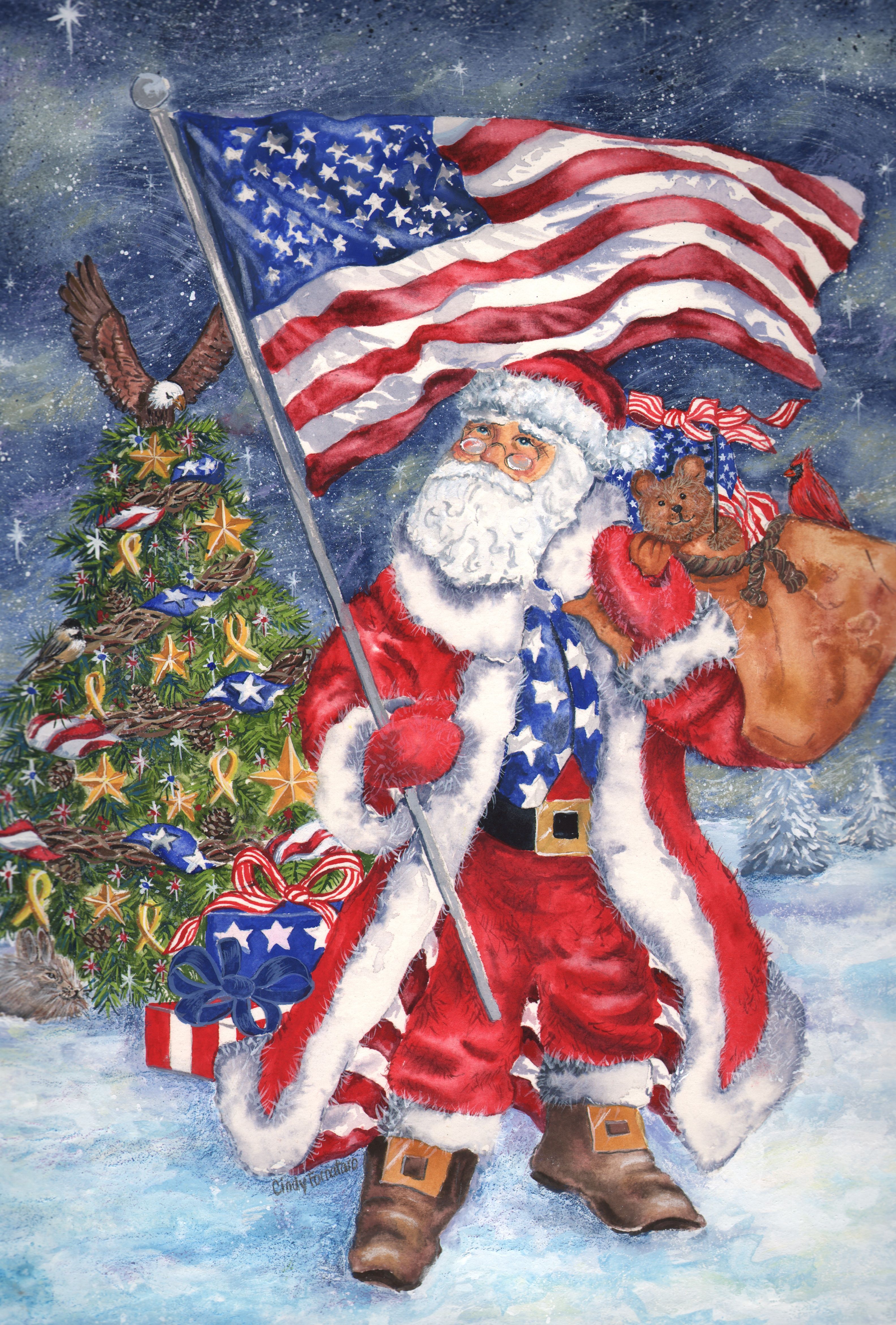 Patriotic clipart santa, Patriotic santa Transparent FREE for download