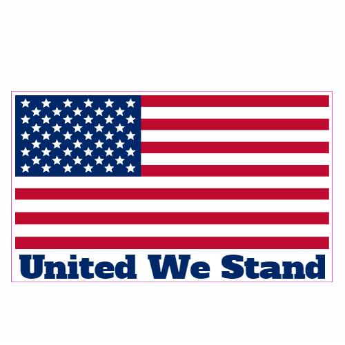 One nation american flag. Patriotic clipart united we stand