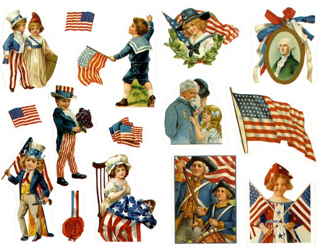 Little grey bungalow images. Patriotic clipart vintage