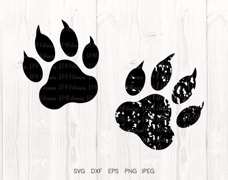 paw clipart distressed