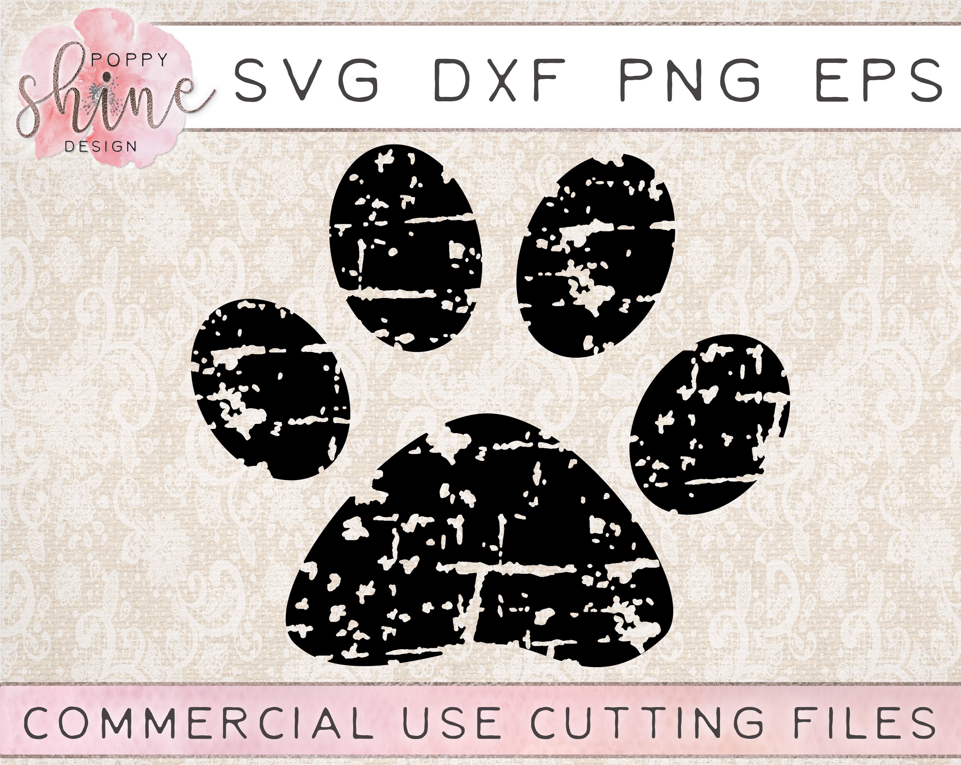 paw clipart distressed