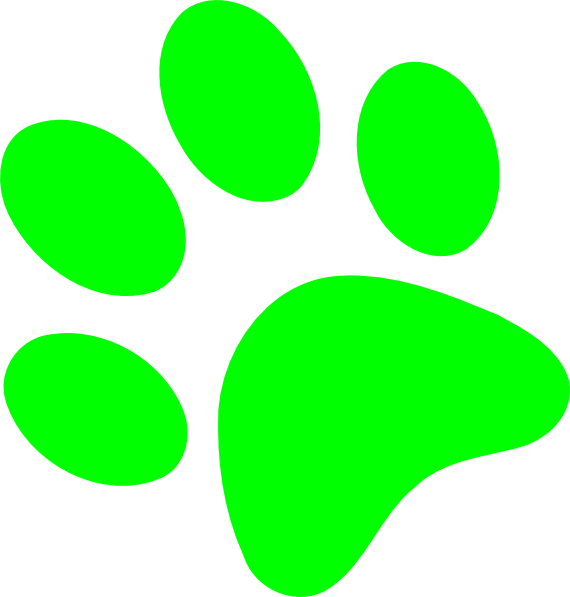 paw clipart green dog