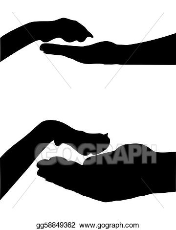 paw clipart hand holding