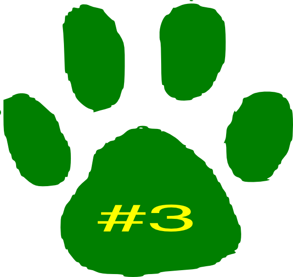Paw clipart jaguar. Print in green clip