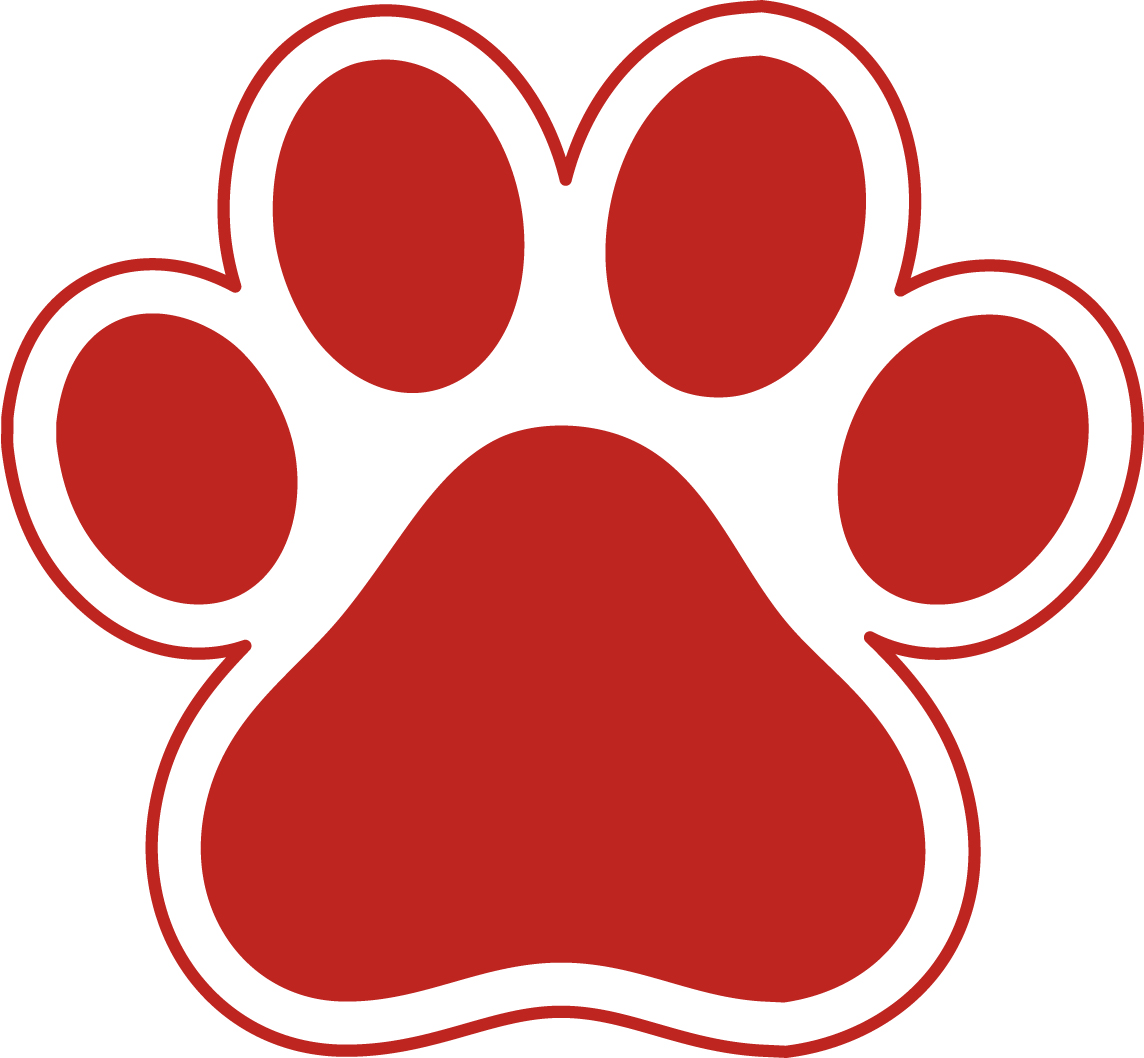 paws clipart red