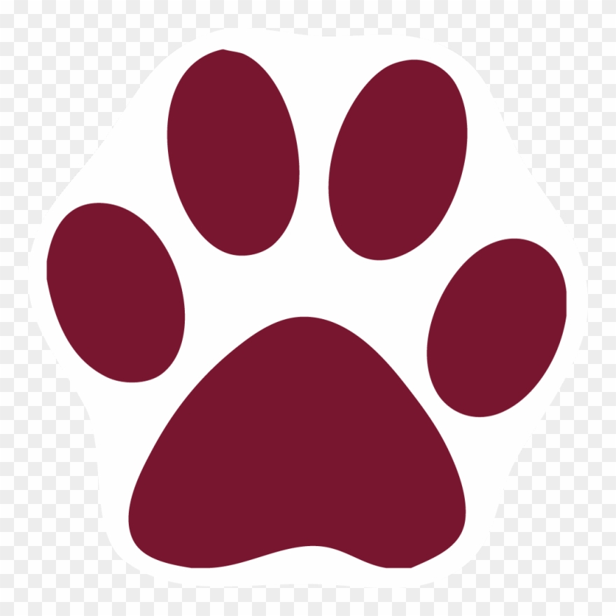 paw clipart maroon