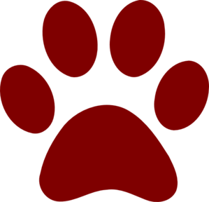 paw clipart maroon