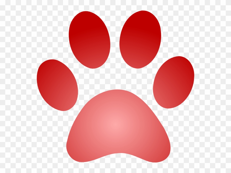 paw clipart red dog