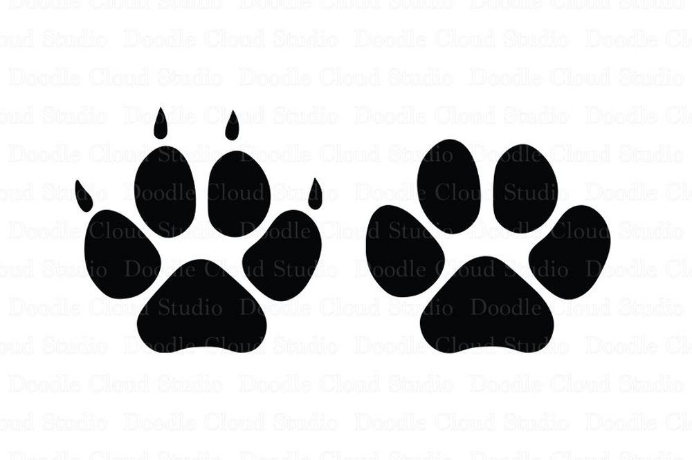 paw clipart silhouette dog