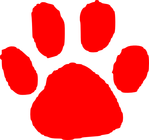 paws clipart red