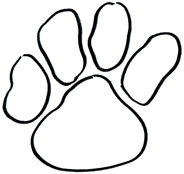Pawprint clipart outline. Free dog paw print