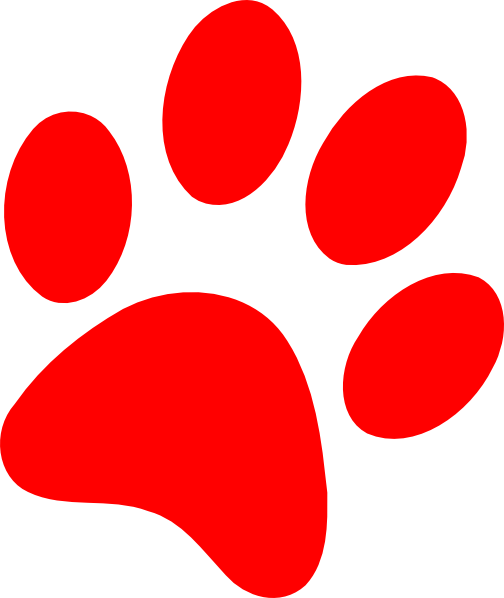 pawprint clipart red