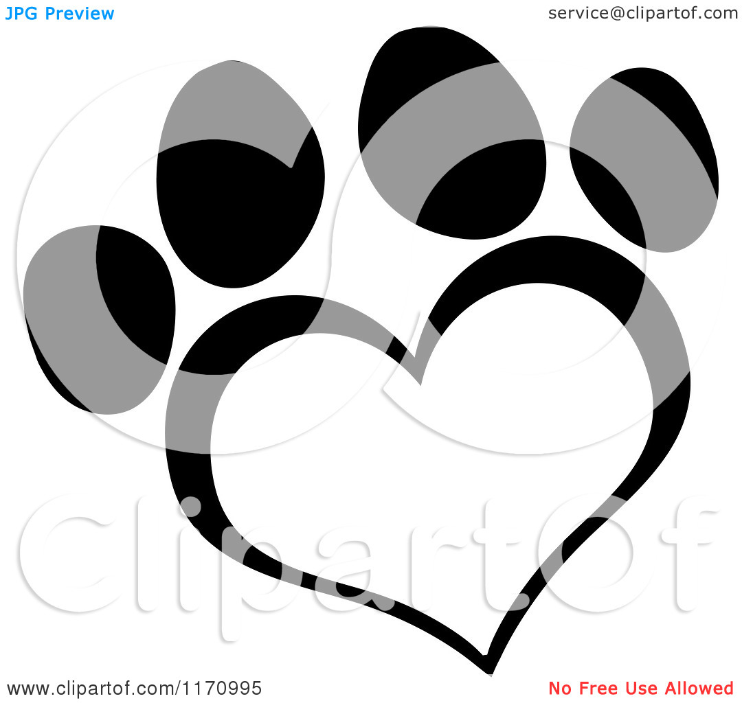 paws clipart heart shaped