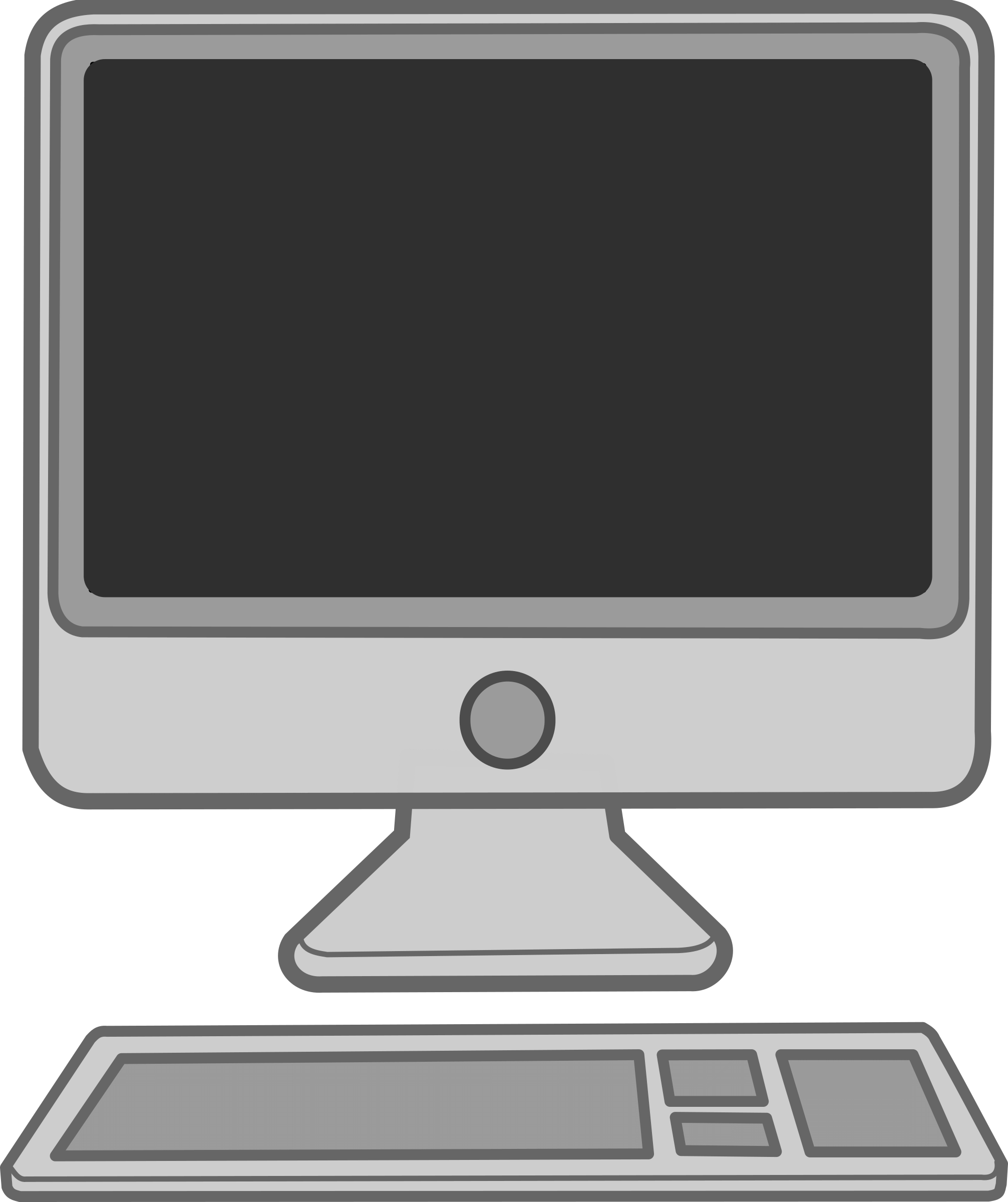 pc clipart black and white