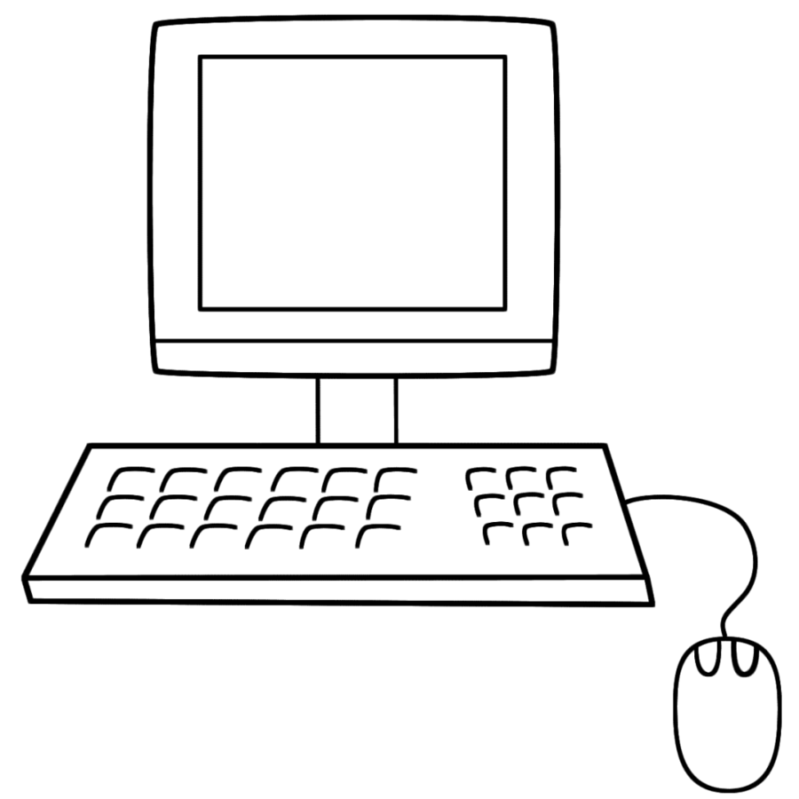 Black and white laptop. Pc clipart book computer