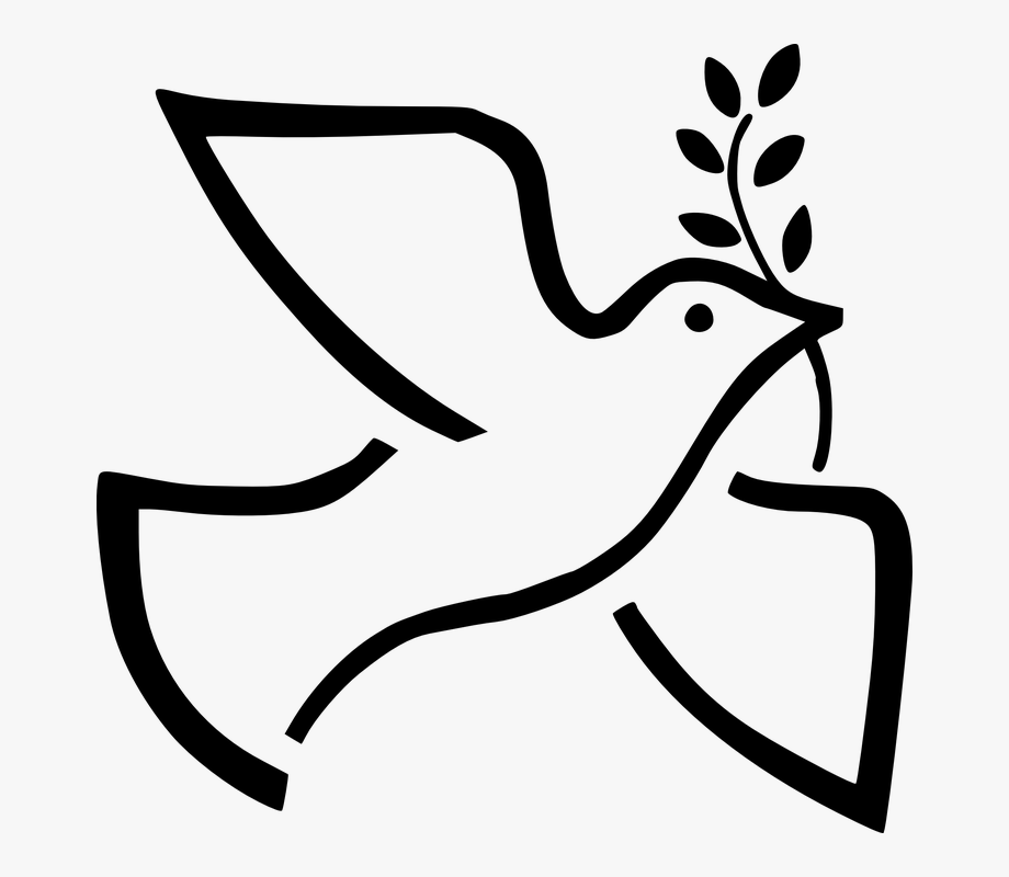 Free black and white. Peace clipart