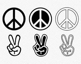 Peace clipart hand signal. Sign etsy 