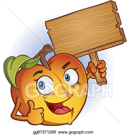 Vector cartoon character with. Peach clipart animated