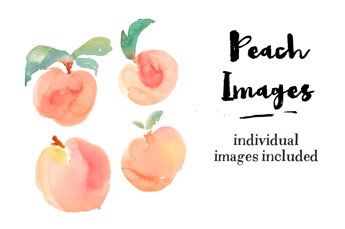 Watercolor clip art patterns. Peaches clipart