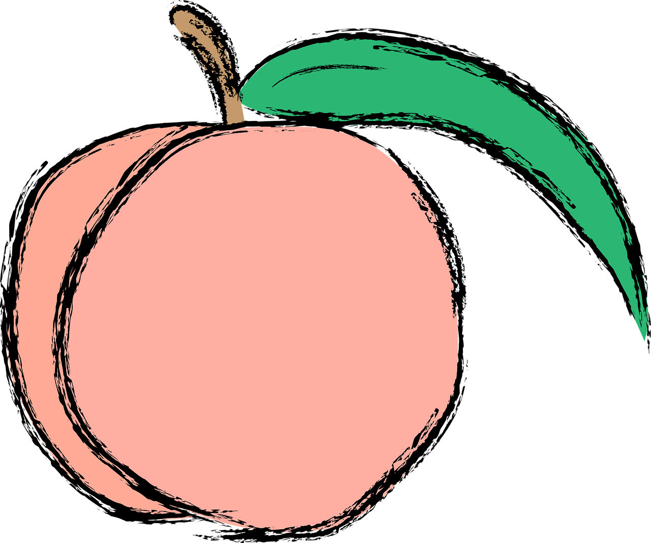 peaches clipart colored