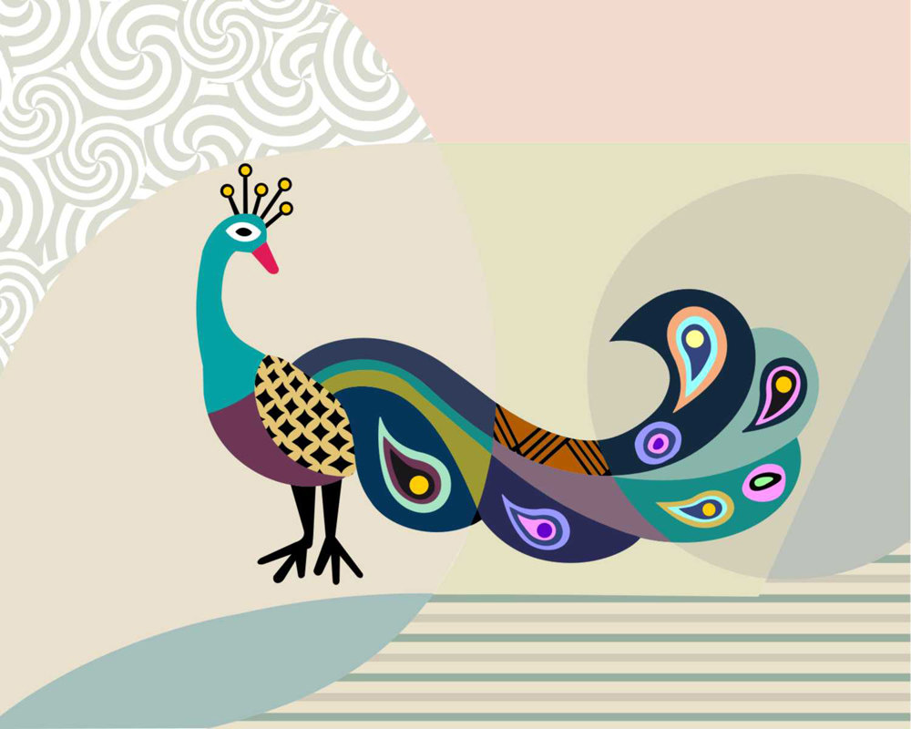 peacock clipart abstract