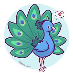 peacock clipart cute kawaii