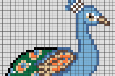 peacock clipart pixel art