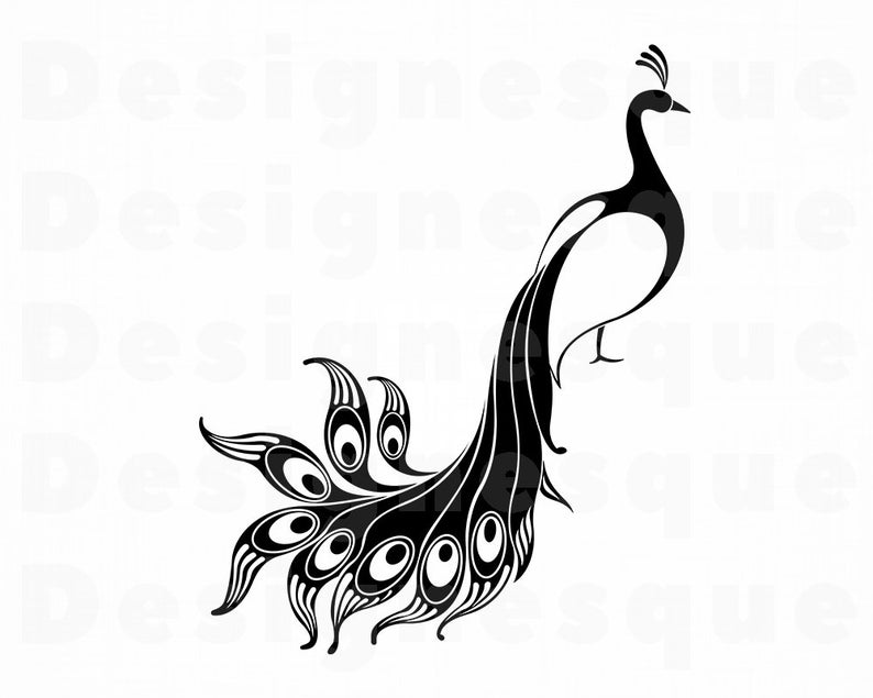peacock clipart silhouette