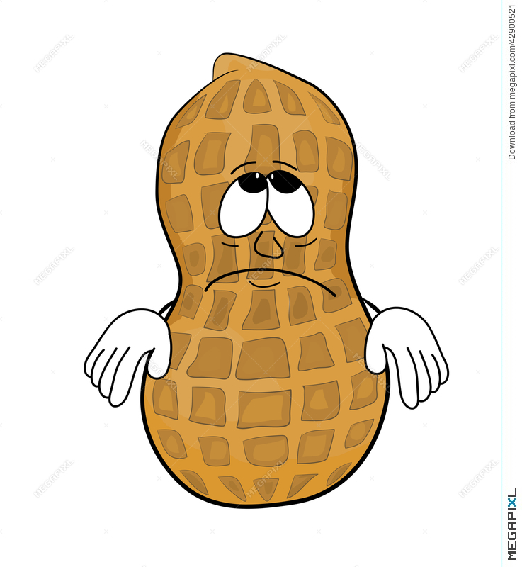 Cartoon character illustration megapixl. Sad clipart peanut