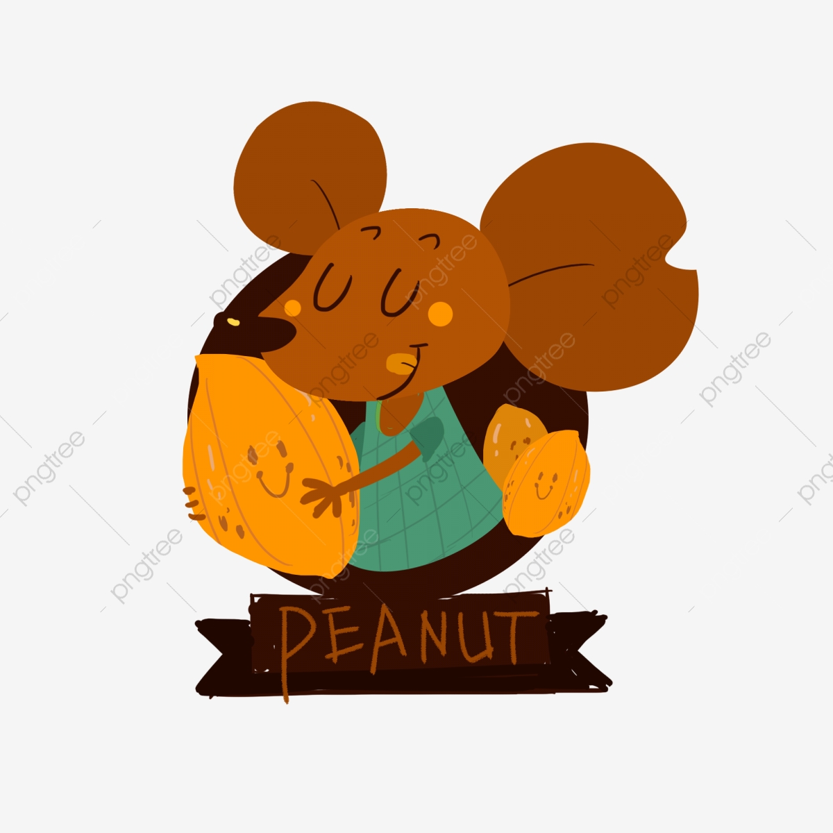 Peanuts clipart little peanut. Mouse holding sprouting cartoon