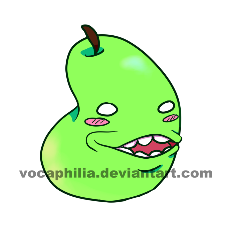 pear clipart bitten