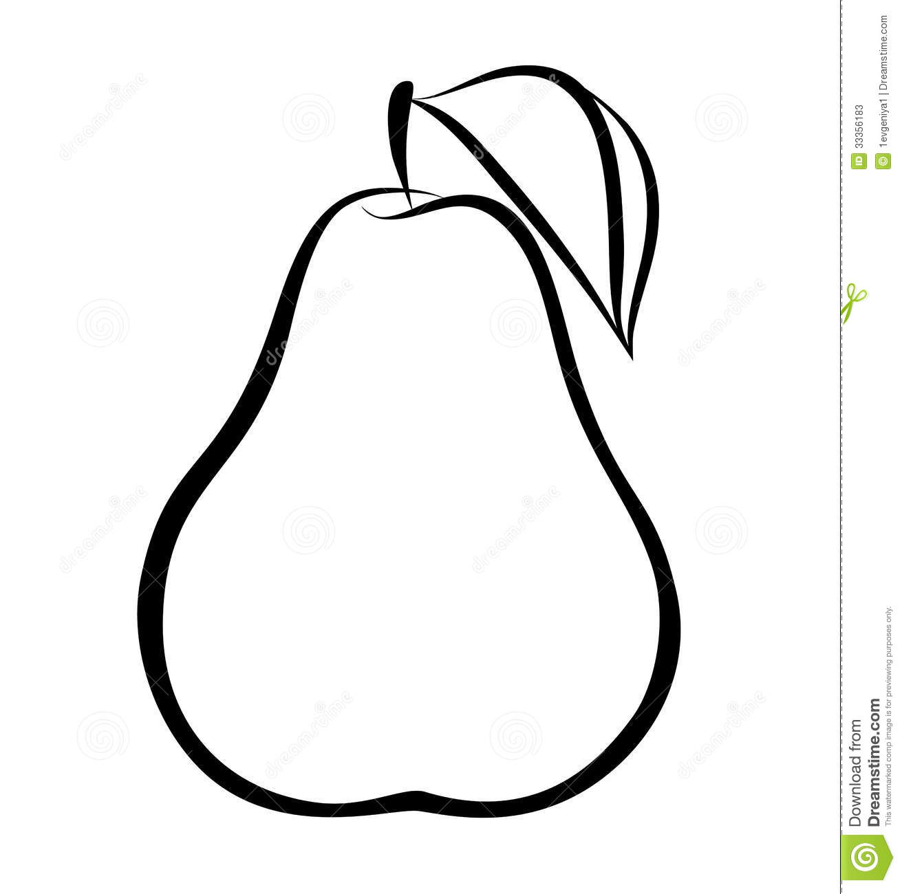 pear clipart black and white