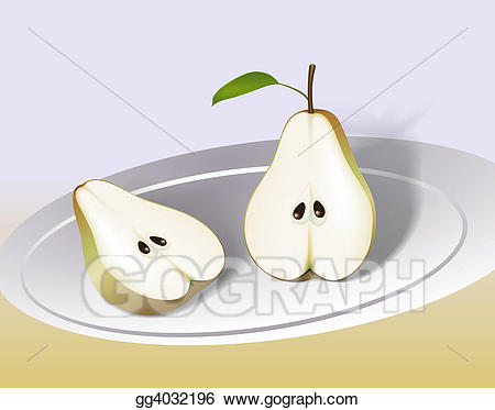 Pear clipart illustrated. Stock illustration cut in