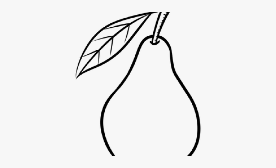 Pear clipart line drawing. Black and white 
