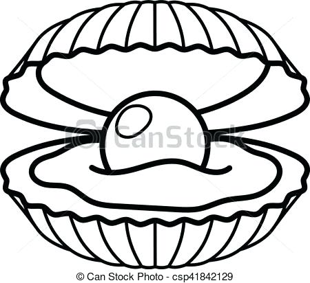 pearl clipart black and white
