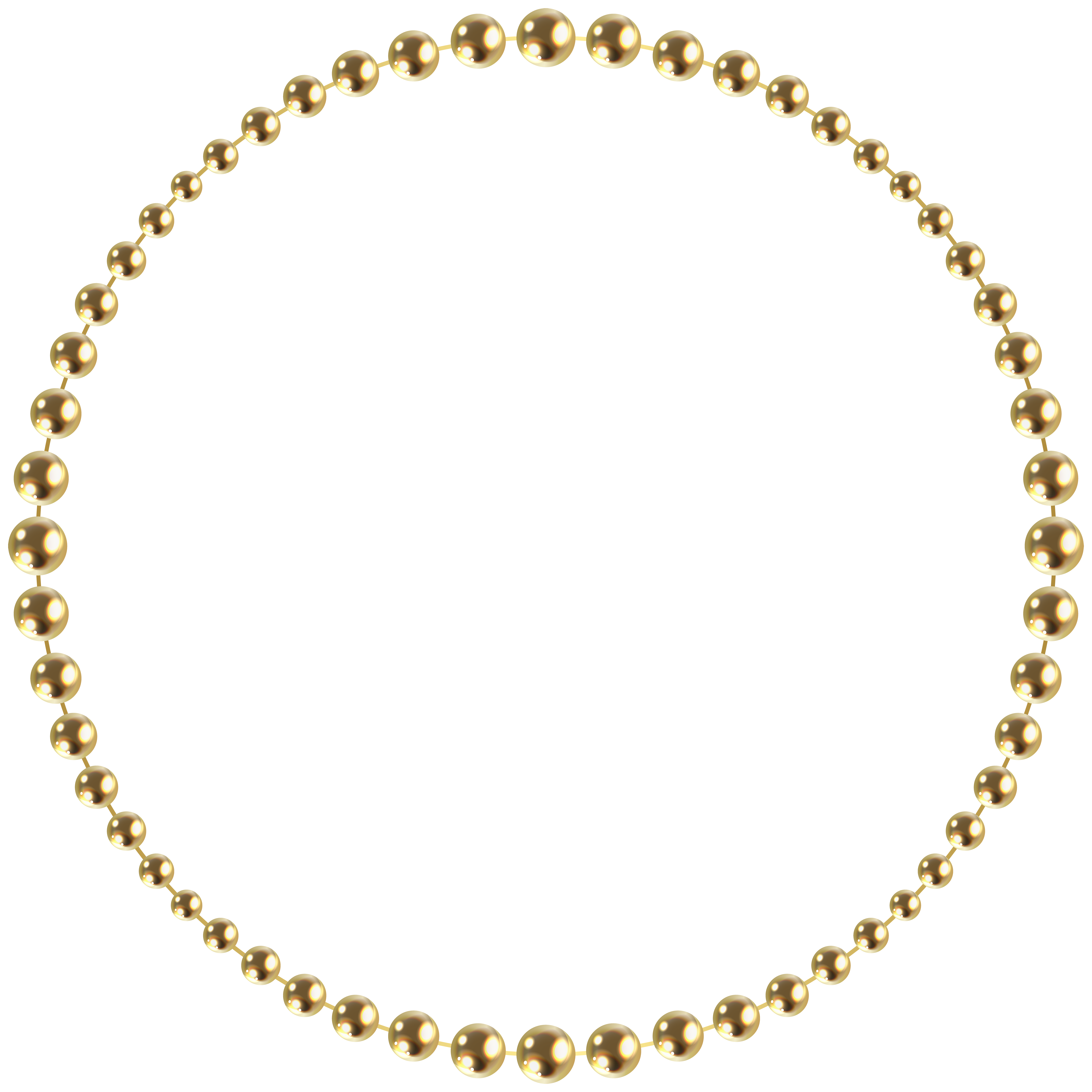 Pearl clipart gold bead. Round beads border frame